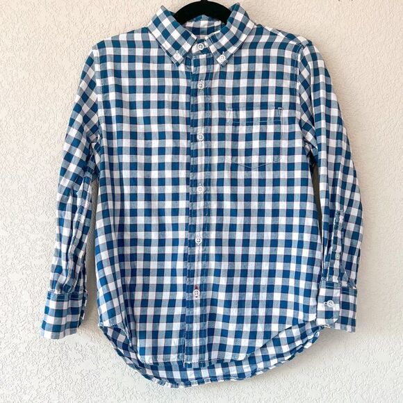 Crewcuts Checkered Long Sleeve Button Up Shirt, Size 6-7 - Picture 1 of 4